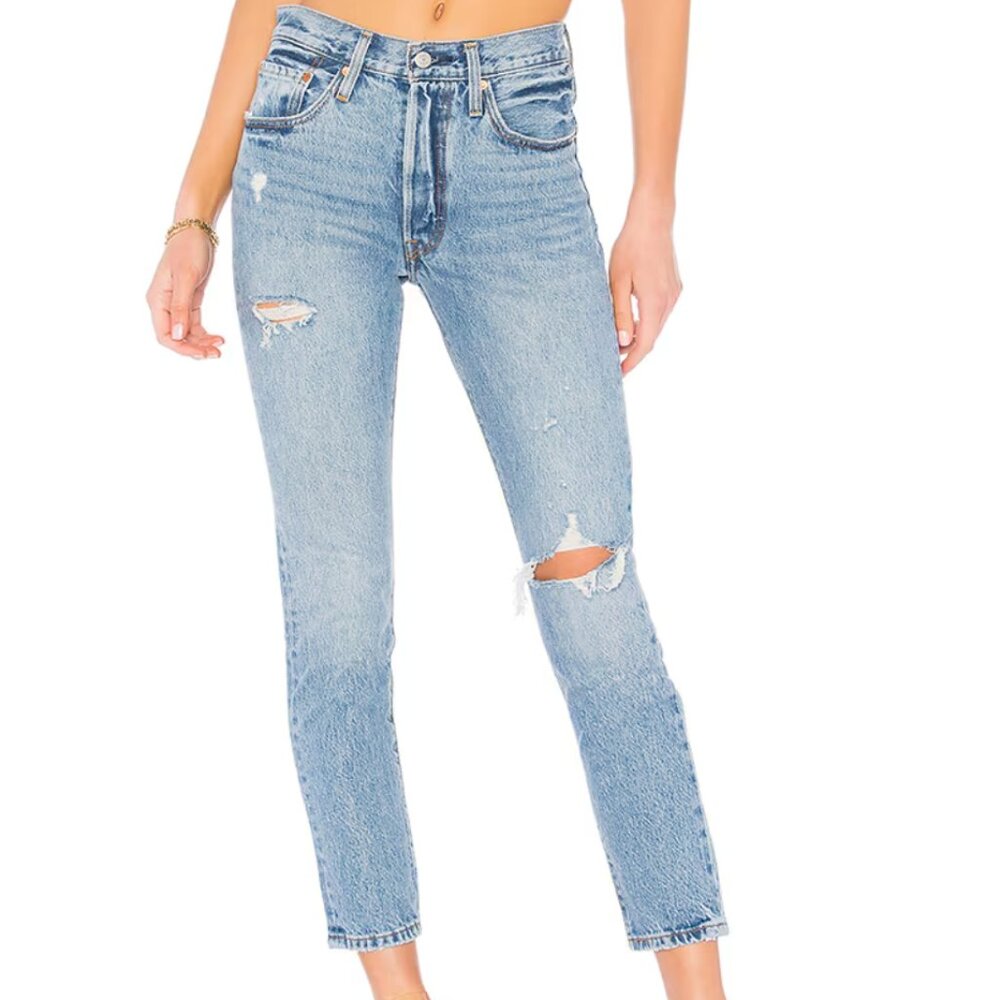 Levi’s Premium 501 Skinny Ankle Jean In “Can’t Touch This”, Sz 26